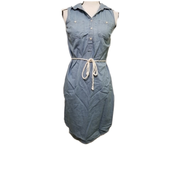 Tommy Hilfiger Dresses & Skirts - Tommy Hilfiger Light Blue Denim Dress Belted Rope